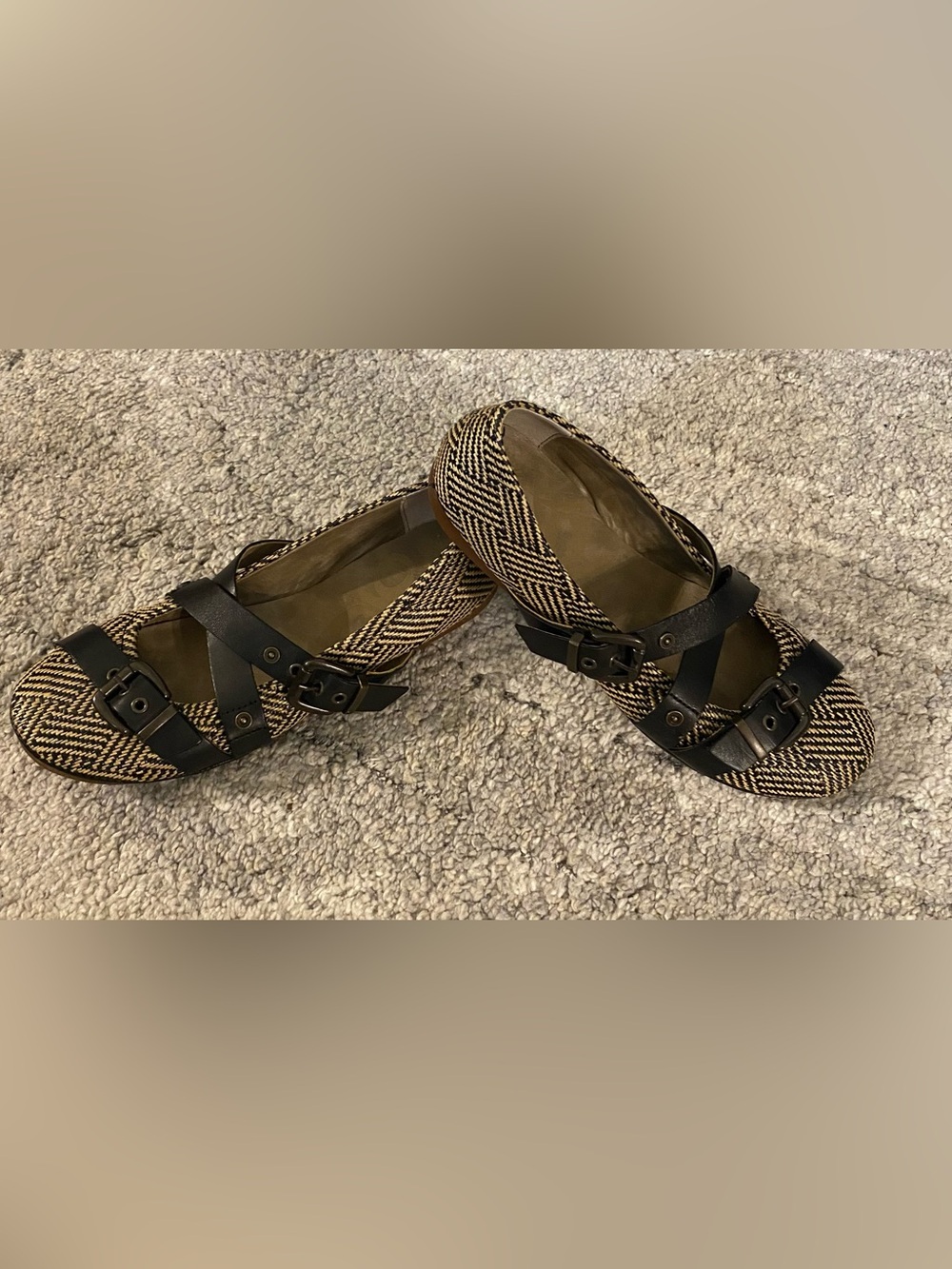 OTBT Woven Buckle Flats Size 8